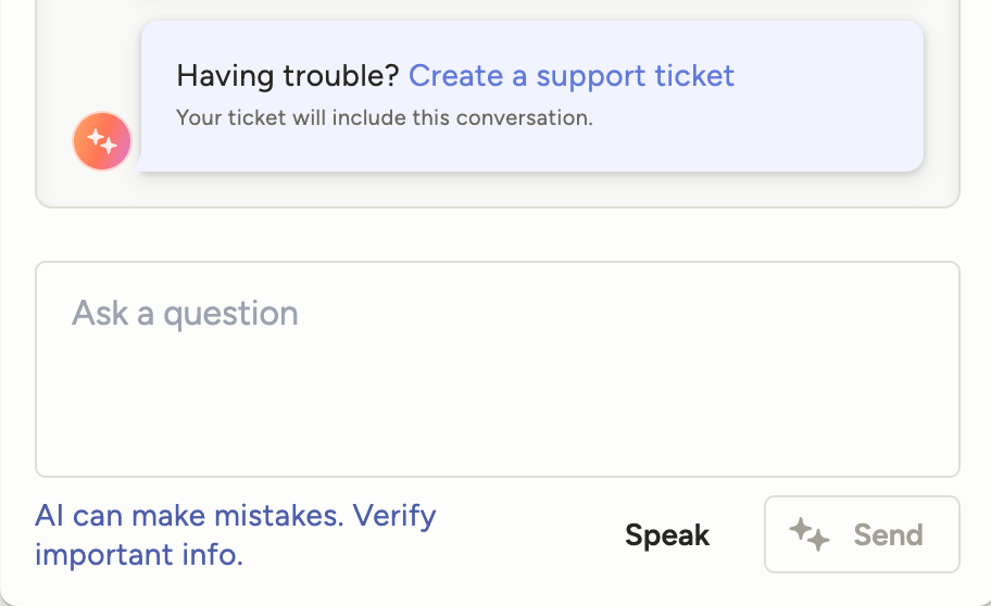 Screenshot of AI assistant